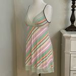 Victoria's Secret Victoria’s Secret Striped Chemise Slip Multicolor Pink Green Size Small Photo 1