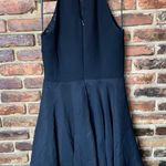 Alberto Makali Black Sleeveless High Neck Embroidered Mini A-Line Dress Size 12 Photo 4