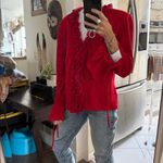 St. John Vibrant evening by Marie gray Red Knit cardigan sweater size 14 Photo 1