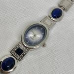 Women quartz analog watch silver tone 18mm links bracelet size 7.5” running Photo 1