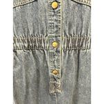 Vintage IDEAS Denim Romper Coveralls Jumpsuit Medium Denim Snap 3/4 Sleeve Blue Photo 2