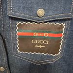 Gucci Authentic New With Tags Logo Patch Denim Button Down Blouse Photo 1