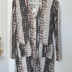 L'Agence L’agence Long Slim Cream Grey Cardigan Longline Cashmere Blend Size XSmall NWT Photo 0