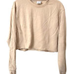 Aritzia TNA Airy Fleece Boyfriend Cropped Sweatshirt Beige Medium Photo 0