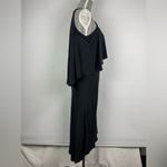 Kobi Halperin Black 100% Silk Open Shoulder Cape Halter Dress‎ Size 6 Photo 3