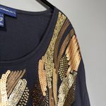 Denim 24/7 Vintage 80's Luxury Gold Sequin Glam Top Photo 1