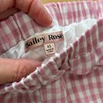 Pink Gingham Women's Shorts with Lace Trim Size XS Photo 1