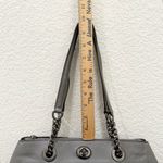 Coach 20165 Turnlock Edie Carryall Gray Pebbled Leather & Suede Shoulder Bag Photo 9