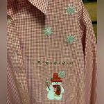 Las Olas Vintage  Women’s Christmas Snowman Button Up Photo 3