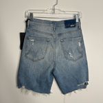 NWT Mother‎ Superior High Waisted Smokin Short Fray Resting Beach Face Size 26 Blue Photo 1
