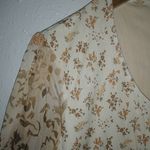 Assoluto M Boho All Over Floral Patchwork Long Sleeved Lined Top Orange Tan Size M Photo 4