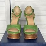 Brooks Brothers Olive Leather Wedges Photo 2