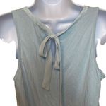 EXPRESS  Blue Black Floral Print Back Tie Scoop Neck Blouse Tank Top Small Casual Photo 3