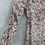 Leith  Women's Dress Long Sleeve Mini Size XS Floral Plunge Ruched Sleeve Photo 3