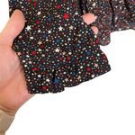Madewell Silk Ruffle-Hem Wrap Top Size XXS Starry Night Black Red White Blue Photo 4