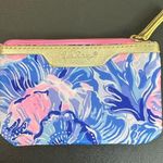 Lilly Pulitzer  Shade Seekers ID Case Blue Pink Tropical Print Keychain Photo 0
