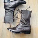 A SOLIANI MILANO Gothic Core Combat Brown Pebbled Leather Lace Up Boots SZ 36.5 Photo 4