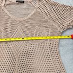 Bloomchic Crochet Knit Top Cover Up Short Sleeve Open Weave Blush Pink Size 10 Photo 6