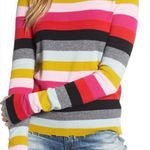 Pam & Gela  women's multistripe crew neck sweater size small petite wool Y2K Photo 0