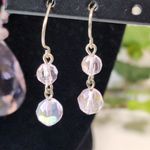 Pale Pink Glass Crystal BEAD necklace with Earrings Set Photo 2