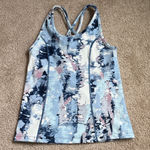 Threads 4 Thought  Blue Abstract Strappy Back Activewear Tank Top   Size XS Photo 0