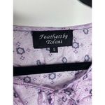 Tolani Feathers By  Blouse Size S Women's Boho Patchwork Tie Front Long Sleeve Photo 2