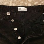 ZARA High Waist Ripped Shorts, Black size 8 Photo 5