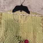 Embroidered Floral Dress with Puff Sleeves Size 12 Photo 5