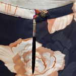 CAbi Womens S Blouse #5030 Sleeveless Navy Blue w/ Orange White Floral Layered Photo 8