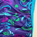 Maxine of Hollywood 80s Print Ruched One Piece USA Vintage Swimsuit Size 16 Photo 5