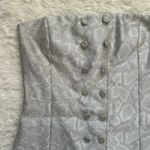 Jenni Kayne Dress Snakeskin Python Print Strapless Mini Gray Silver Sz 6 Photo 3