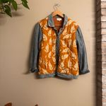 Bohme  Leaf Patterned Jacket with Denim Sleeves Photo 1