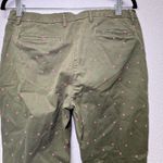 Boden Richmond Ankle Pant Womens Forest Green Hot Pink Polka Dot Embroidered 12P Photo 5