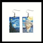 Stylish Mismatched Drop Earrings Wooden Pendant‎ Perfect Decor For Art Lovers Blue Photo 8