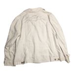 Vtg Y2K Charter Club Beige 100% Linen Embellished Button Up Shirt Jacket 2X Tan Photo 1