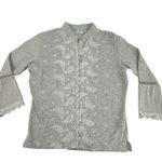 Lam de Vil by L'Emission Women's Cardigan M~L Gray Embroidered Mori Japanese Size M Photo 0