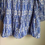 Anthropologie MAEVE BY  bubble hem shirt dress in blue and white 1X Photo 10