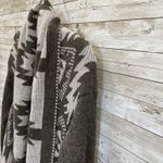 Hannah Womens L Sweater Open Cardigan Gray Southwestern Aztec Scarf Collar Size L Photo 8