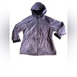 st. john's bay St.John’s Bay woman reversible utility jacket black gray cinched waist size 1X Photo 1