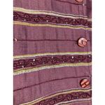 Coldwater Creek  Top Blouse Womens L Maroon Embroidered Sequin Classic Shacket Photo 5