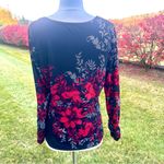 Venus  Red and Black Buttoned Long Sleeve Top Photo 11