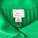 A New Day henley sweater top Sm Green ribbed polo collar Photo 4