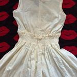 Lily brown Japan kawaii white cream v neck daisy floral lace dress XS Photo 6