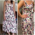 Aidan by Aidan Mattox Satin Floral Midi Skirt Photo 1