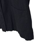 Eileen Fisher Organic Cotton Pucker Shirt Jacket Size XL Black Lagenlook Blazer Photo 1