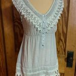 Anthropologie blue bird grey feminine lace trimmed V Photo 5