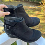 Dansko  Shirley Wedge Bootie Black Nubuck Leather Sz 40 Photo 0