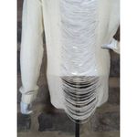 Fifty Street Sweater Woman's Size Small Cream Exposed Back Distressed Coastal Photo 6