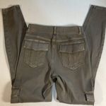 Spanx Stretch Twill Ankle Cargo Pants Patch and Button Flap Pockets Gray/Green S Photo 10