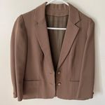 Vintage Charm Brown Tan Blazer  Photo 0